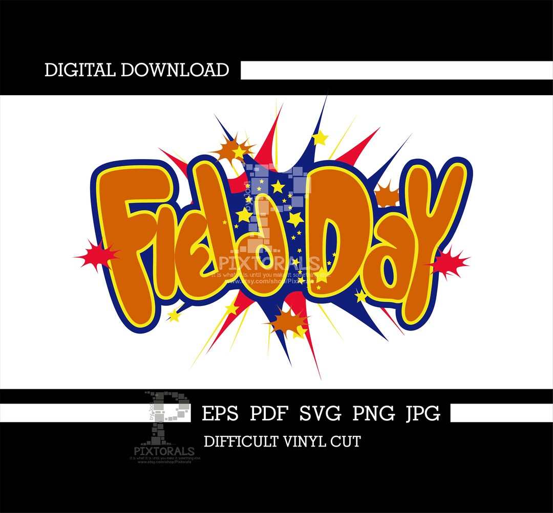 Field Day Vector, Digital Download, Eps, Pdf, Svg, Jpeg, Png, Screen