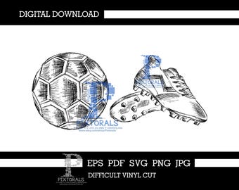 Soccer Equipment sketches in black, digital download, team vector, eps, pdf, svg, jpg, png, screen printing, soccer logos, Fall sports