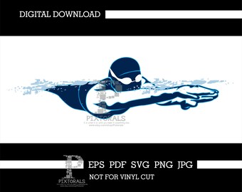 Swimmer, digital download, clip art, eps, pdf, svg, jpg, png, vector, sublimation, screen printing, dtf