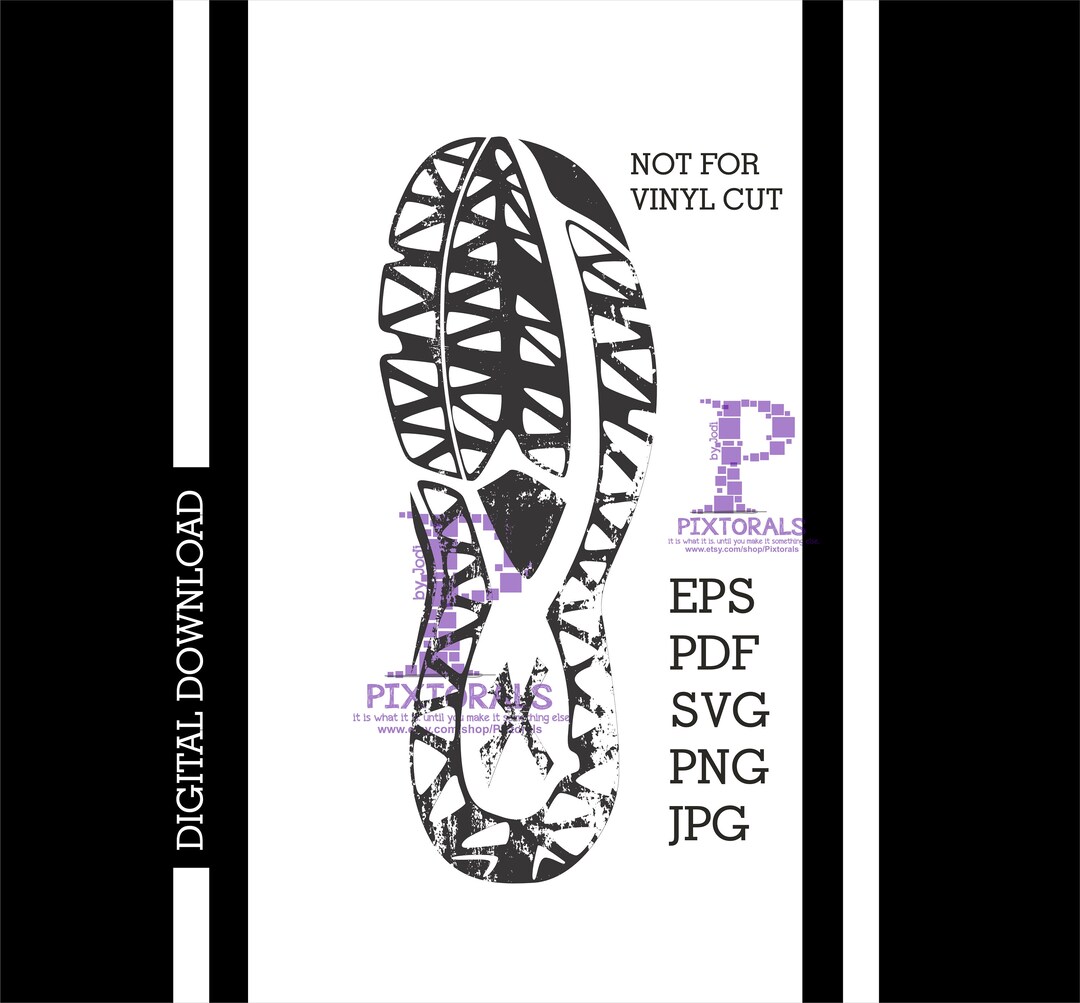 Running Shoe Tread Clipart, Digital Download, Eps, Pdf, Svg, Jpg, Png