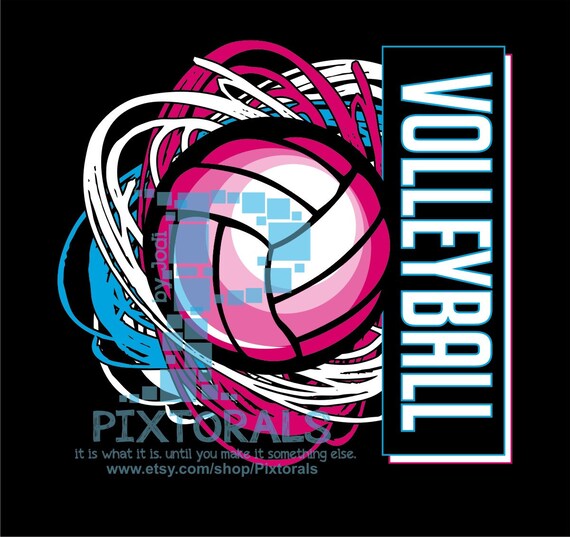 Volleyball Logo Jpg Png And Eps Formats As Vector Sports Etsy
