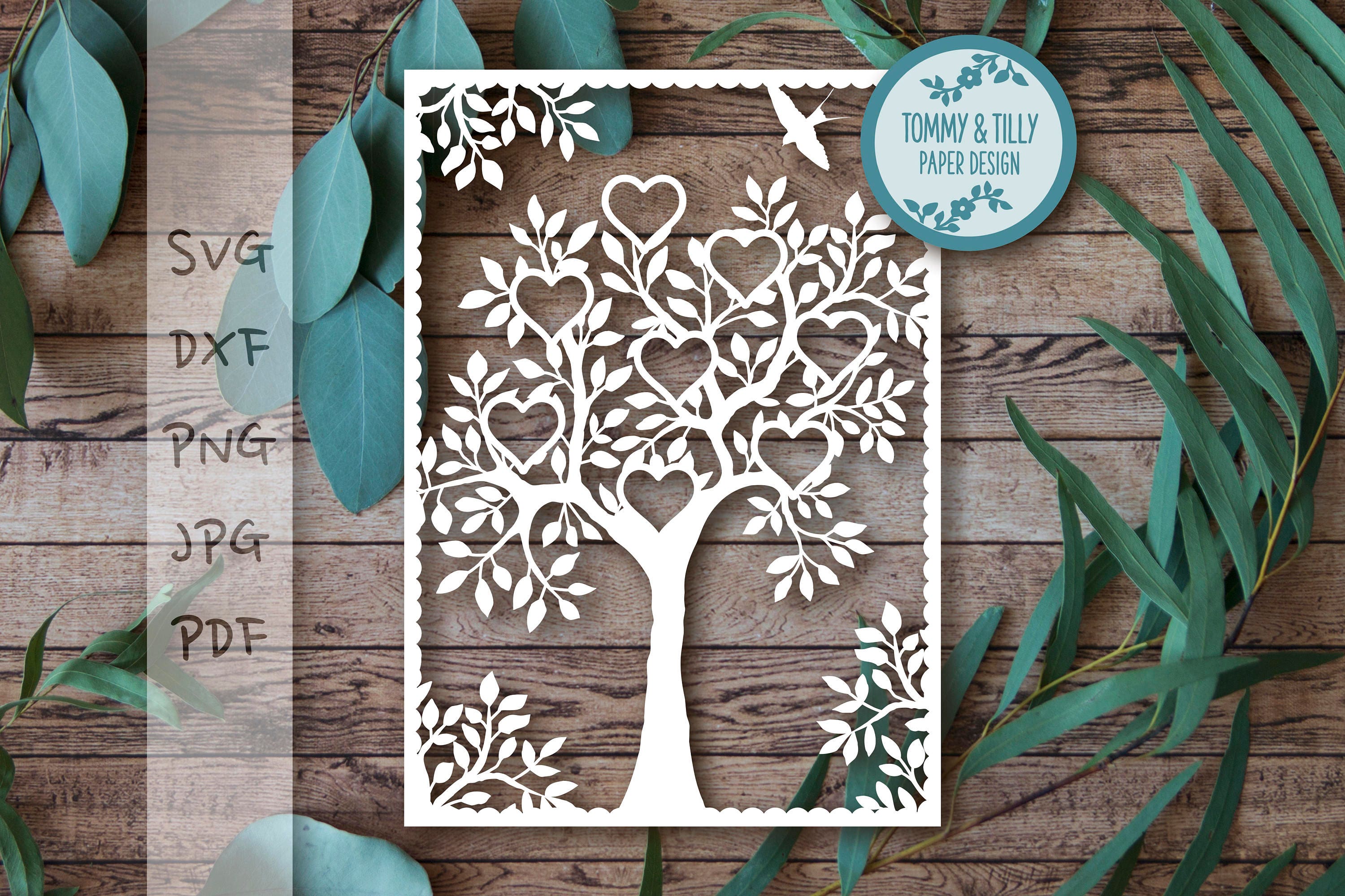 Download 8 Name Natural Family Tree Design SVG PDF DXF Jpg Png | Etsy