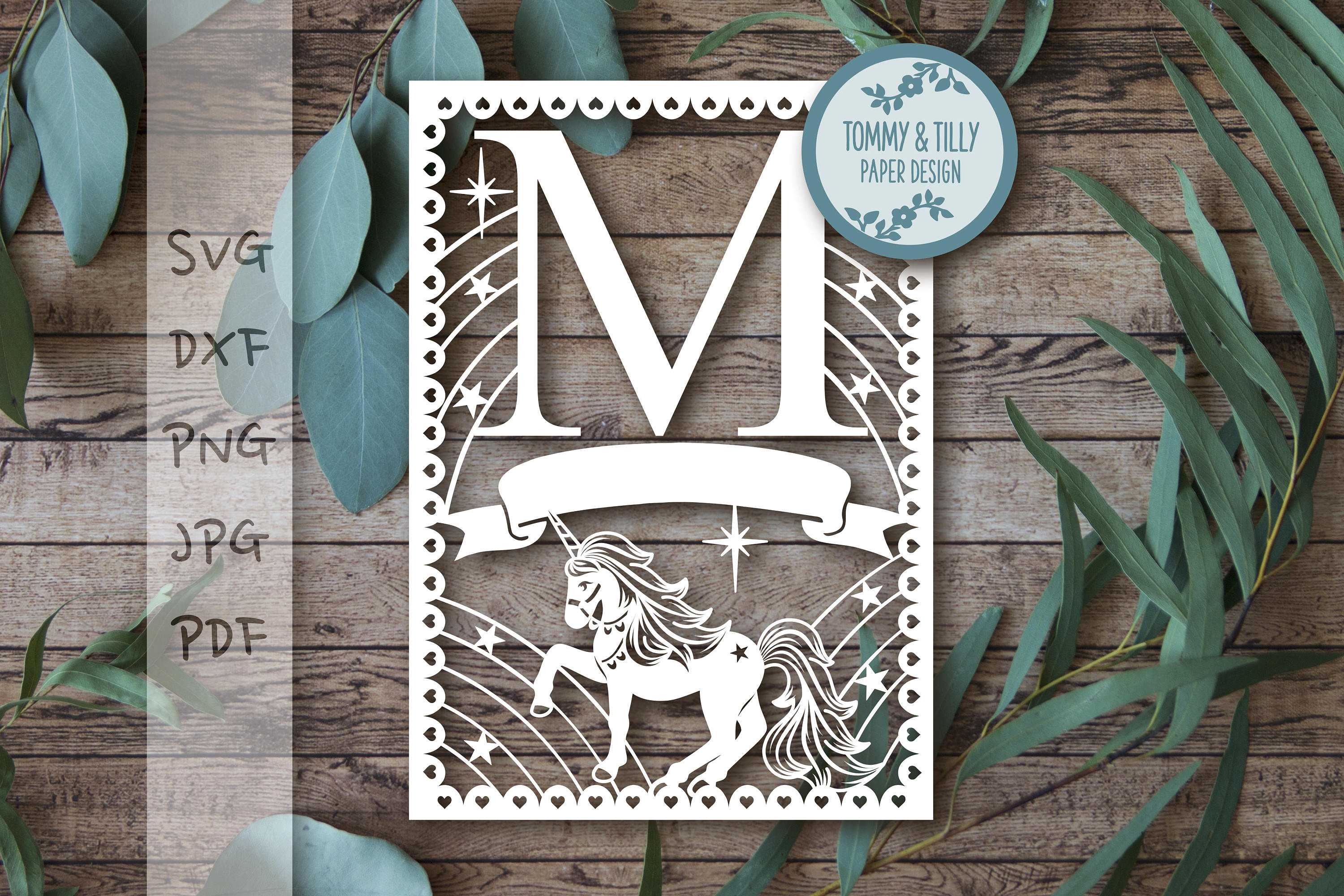 Download Unicorn Letter 'M' SVG PDF Dxf Jpg Png Design | Etsy