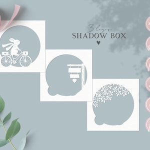 Bunny Shadow Box 3D Template Papercut Machine Cut Cricut Silhouette Svg Dxf Png Jpg Pdf Clipart Kids Nursery Papercutting image 2