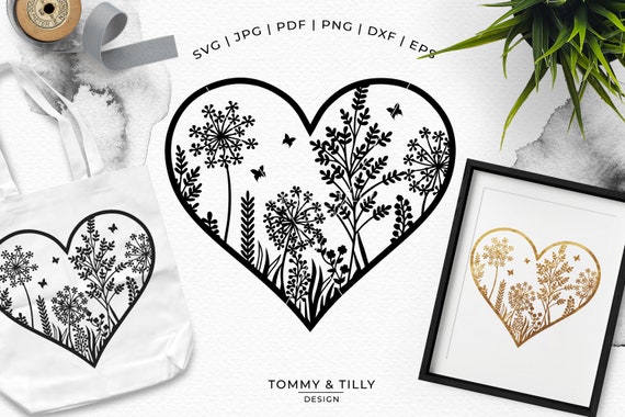 Wiese Herz Scherenschnitt Vorlage Maschine Schneiden Etsy