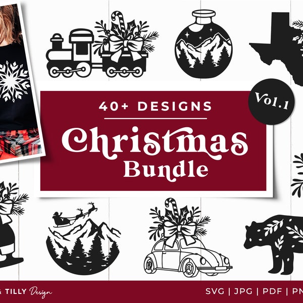 Christmas Vol.1 SVG Bundle | File Designs for Cricut Silhouette | Cut File design | PNG EPS dxf | Cutting machine file | Santa svg design