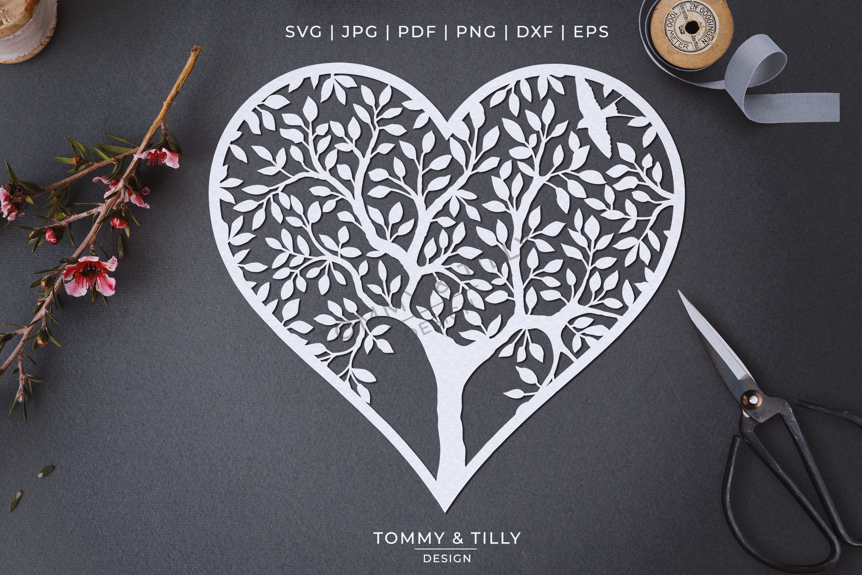 Herz-Baum Scherenschnitt Vorlage Maschine schneiden | Etsy