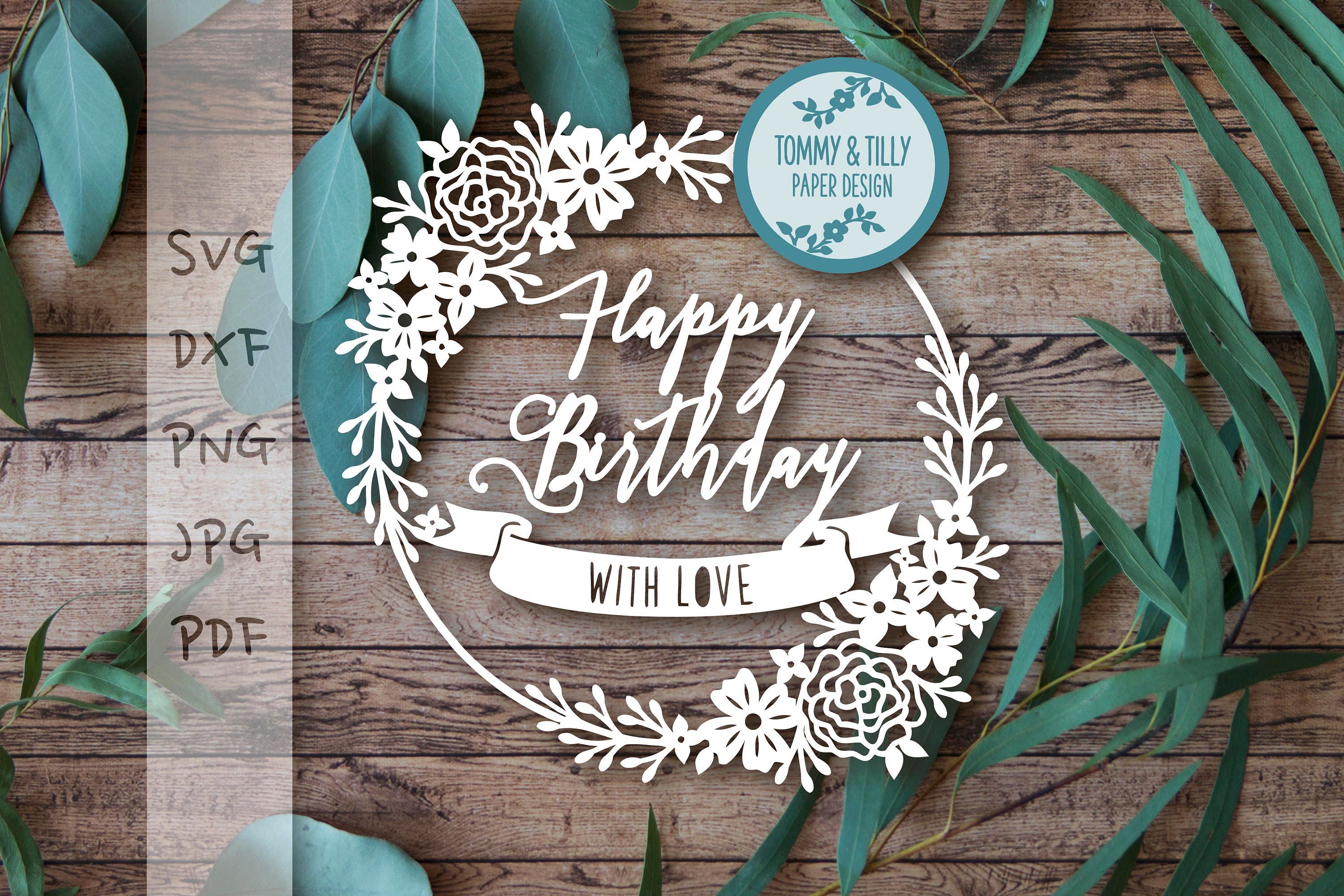Download Happy Birthday Design SVG DXF PNG Pdf Jpg Papercutting | Etsy
