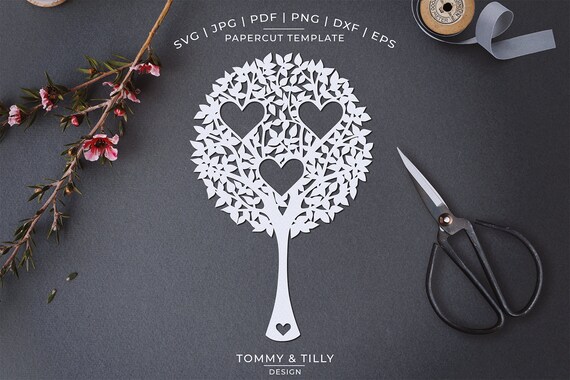 Download Free 3 Name Heart Family Tree Papercut Template Machine Cut Etsy SVG Cut Files