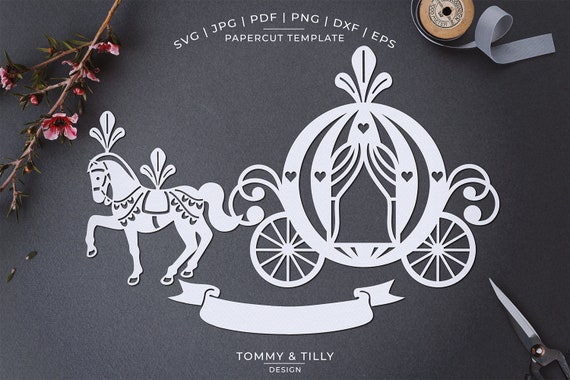 Download Princess Carriage Papercut Template Machine Cut Cricut Etsy