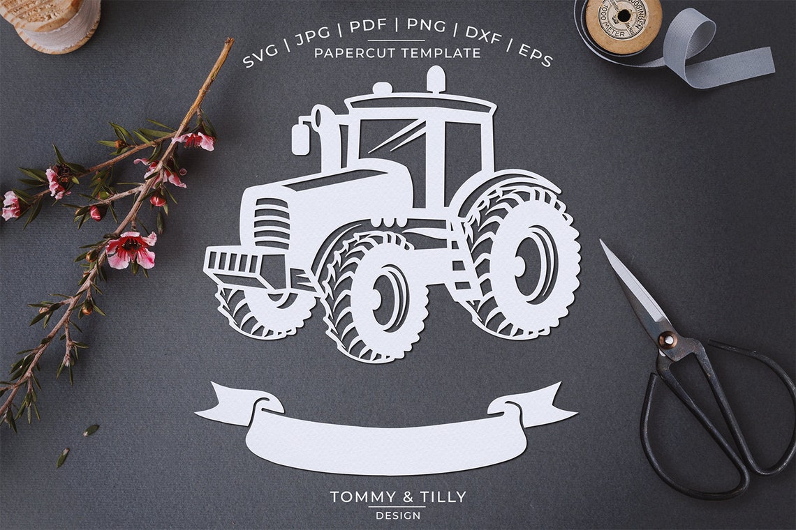 Traktor Papercut Vorlage Maschine geschnitten Cricut - Etsy.de