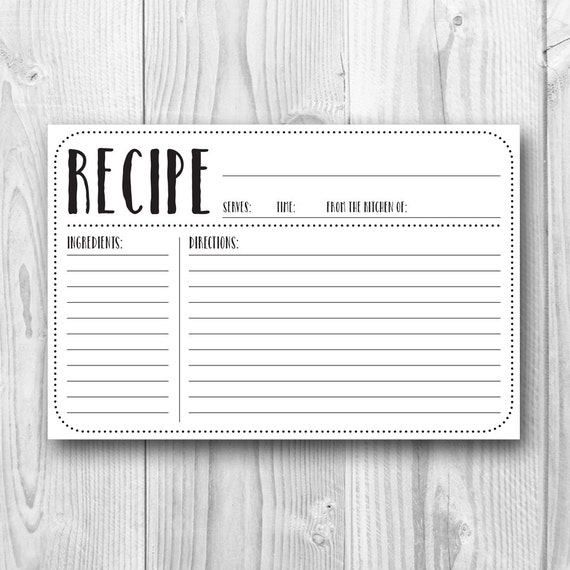 Printable Recipe Card 4x6 Recipe Card Plain Kitchen Etsy printable-recipe-card-4x6-recipe-card-plain-kitchen-etsy