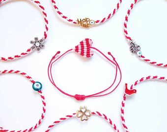 March charms, Martakia | macrame bracelets, protection from evil eye, for good luck, joy and purity