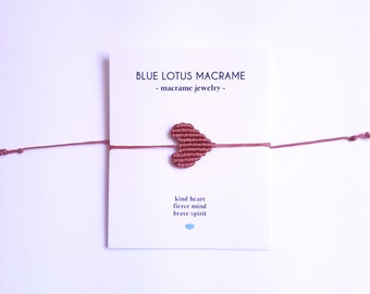 Macrame Heart | handmade bracelet | Valentine's day edition, gift ideas for her, him, family and friends