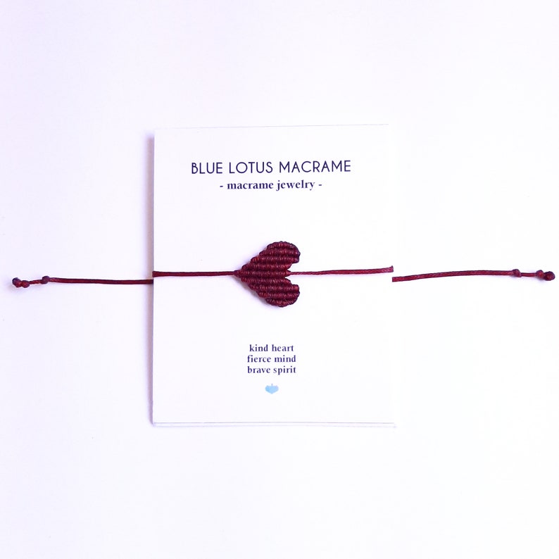 Makramee Herz handgemachtes Armband Valentinstags-Edition, Geschenkideen für Sie, Ihn, Familie und Freunde Bild 6