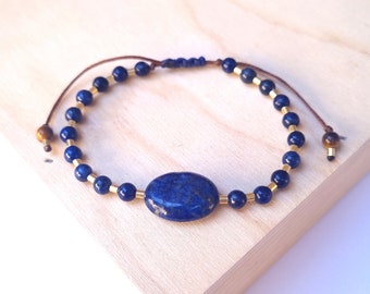 Lapis Lazuli | The stone of protection | Gemstone bracelet with gold-plated sterling silver beads | Peace, self-awareness, confidence