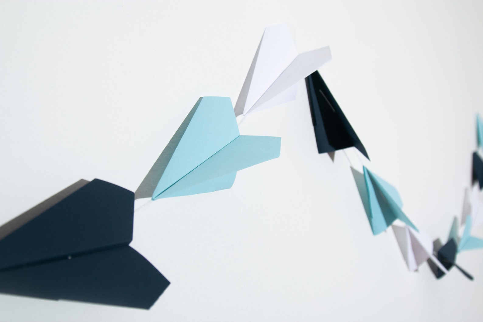 Paper Airplane Garland Party Decor Paper Airplanes Folded Etsy