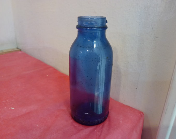 Vintage Medicine Bottle, Dark Cobalt Blue Medicine Bottle, Emerson Drug Co. Bottle