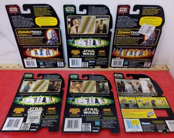 Vintage Star Wars Backing Cardboards, Six Kenner Action Figures Backing Boards, C-3PO, Ben Obi Wan Kenobi and Others, 1990's