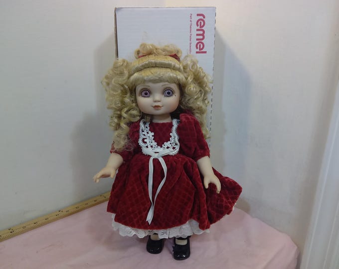 Vintage Doll, Marie Osmond Doll by Charin, No Box or COA, Red Velvet Dress and Blonde Hair, 1990's