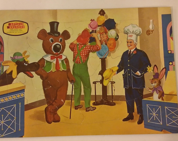 Vintage Tray Puzzle, Captain Kangaroo Frame Tray Jigsaw Puzzle by E. E. Fairchild #39-C, 1950's