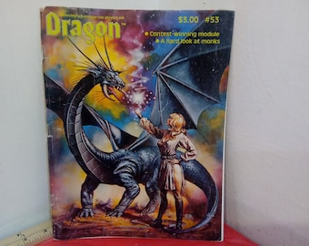 Vintage Roleplaying Magazines, Dragon Magazine by TSR, Various Issues, 50's and 60's, 1980's