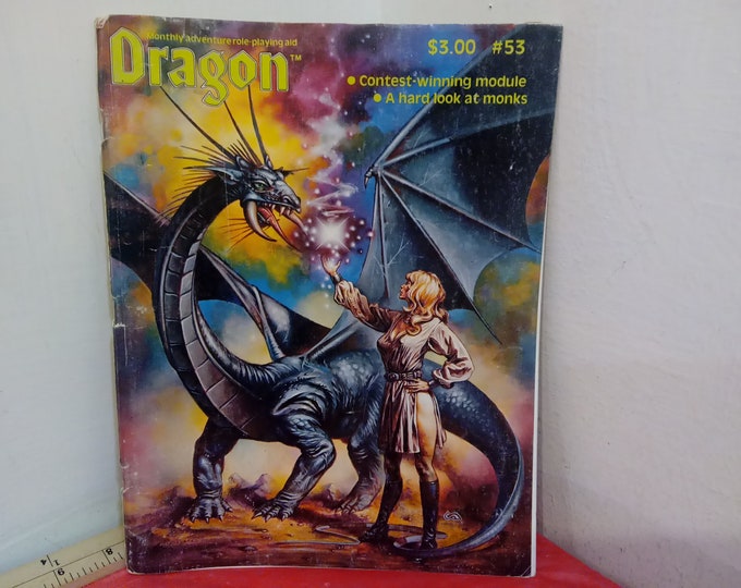 Vintage Roleplaying Magazines, Dragon Magazine by TSR, Various Issues, 50's and 60's, 1980's