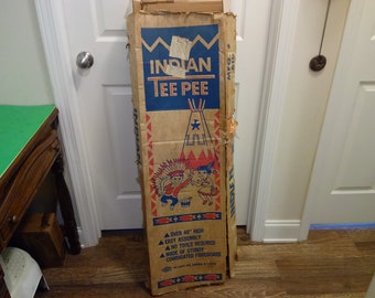 Vintage Rare Cardboard Indian Teepee by e.z.do .Company ~