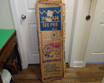 Vintage Rare Cardboard Indian Teepee by e.z.do .Company ~