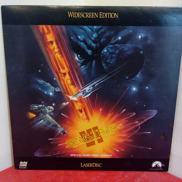 Vintage Laser Disc Movie, Widescreen Edition "Star Trek VI The Undiscovered Country", William Shatner, 1992