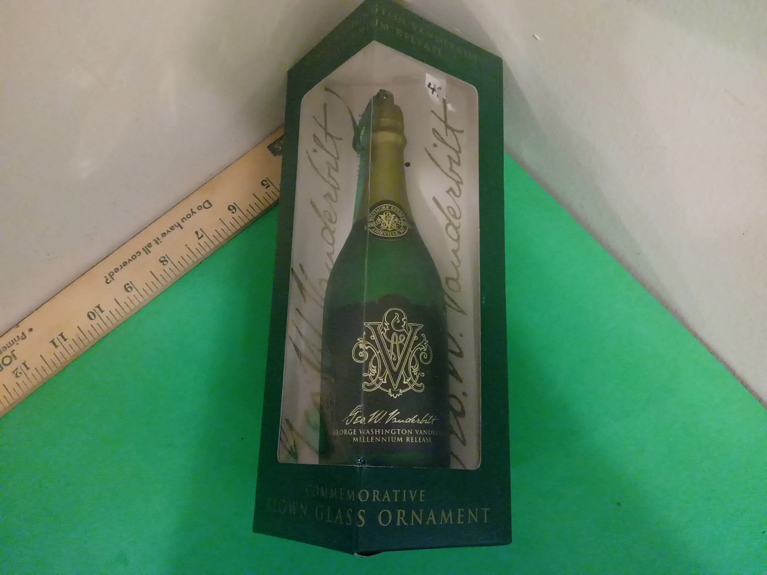 Vintage Biltmore Estate Wine Bottle Christmas Ornament, 1990's