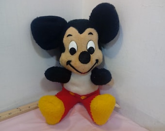 Vintage Stuffed Disney Toy, Walt Disney Characters "Mickey Mouse" by Walt Disney Productions, Made by California Stuffed Toys