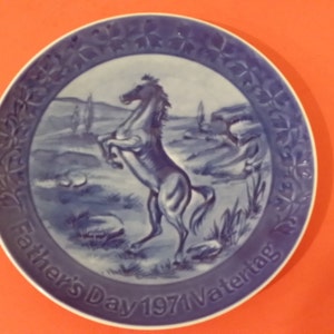 Vintage Collector Plate, Marmot China Father&#39;s Day Plate Stallion, 1971