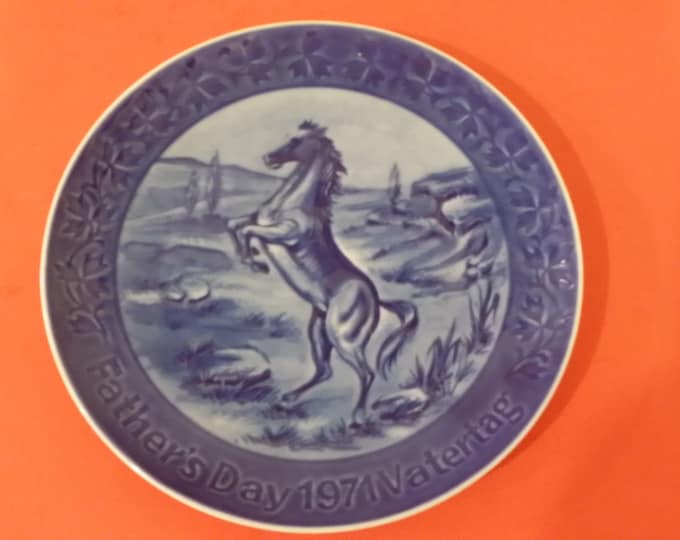 Vintage Collector Plate, Marmot China Father's Day Plate Stallion, 1971