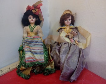 Vintage Dolls, Dolls with Fancy Dresses and Trim and Bows