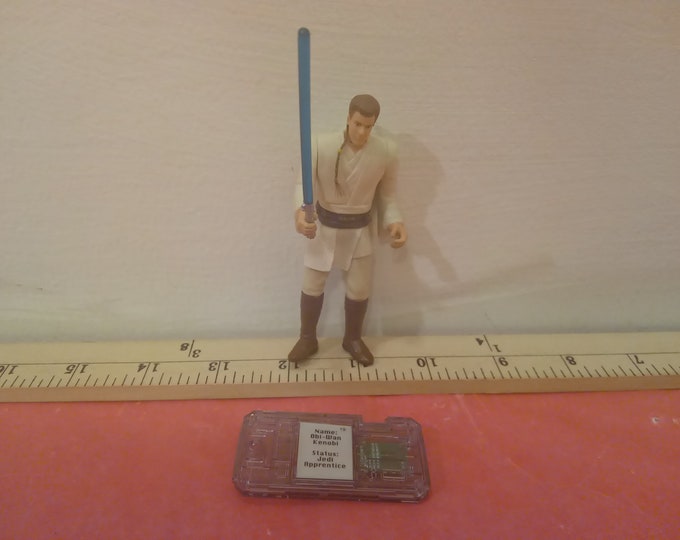 Vintage Star Wars Action Figure, Obi-Wan Kenobi and Commtech by Hasbro, 1999