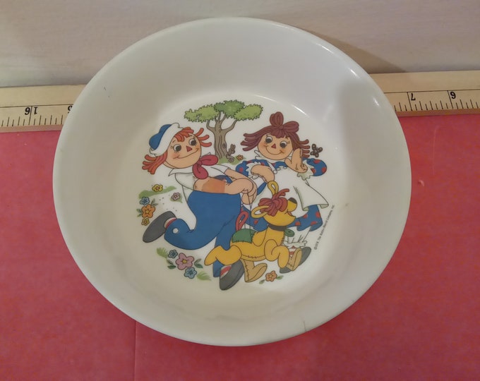 Vintage Raggedy Ann and Andy Bowl, Childs Bowl, Oneida Deluxe, 1978~