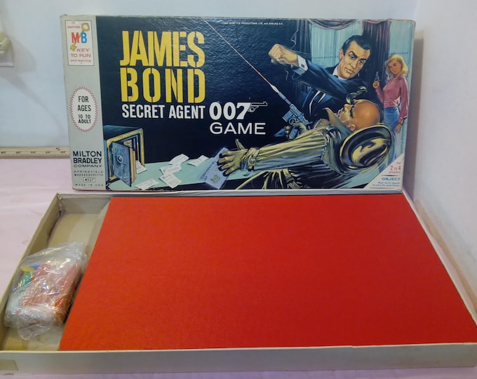 Vintage Board Game, James Bond "Secret Agent 007 Game" by Milton Bradley, 1964#