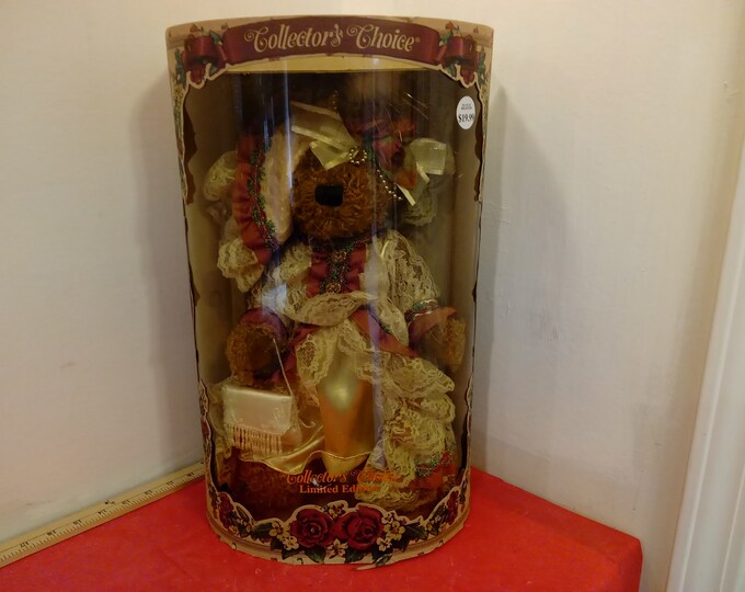 Vintage Doll, Bear Doll with Dress and Purse, Collector's Choice Limited Edition Bear