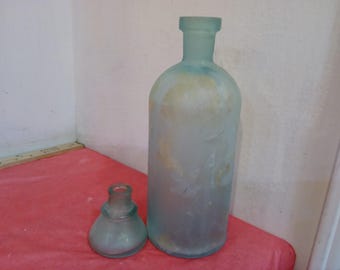 Vintage Glass Bottles, Old Bottles, Stopper Bottle/Medicine and Wine Bottle#