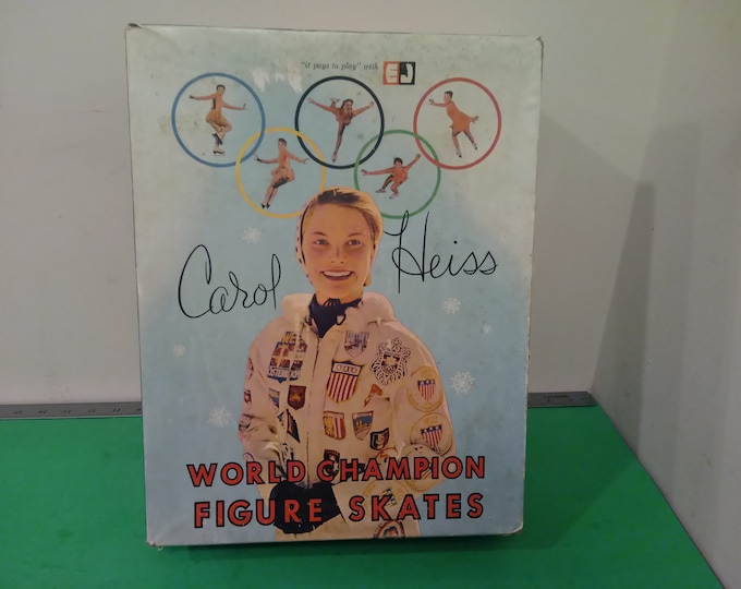 Vintage Sports Memorabilia, Carol Heiss Figure Skates and other Memorabilia, World/Olympic Champion (Size 7) Figure Skates in Box, 1960's#