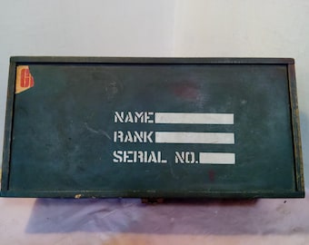 Vintage Action Figure Accessory, G.I. Joe Footlocker Wooden with Brass Hinges and Clasp, 1964