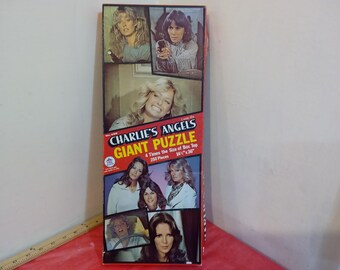 Vintage Jigsaw Puzzle, Charlie's Angels Giant Puzzle, 250 Pieces 14 1/2" x 36" by HG Toys Inc, 1970's#