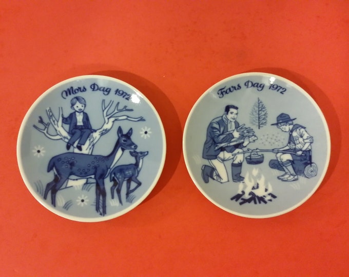 Vintage Porsgrund Mothers & Fathers Day Plate, 1972