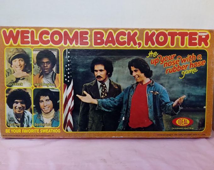 Vintage Board Games, Welcome Back Kotter "The Up your Nose with a Rubber Hose" Board Game by Ideal, 1976#