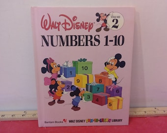 Vintage Children's Hardcover Book, Walt Disney Numbers 1-10 Volume 2 by Bantum Books, 1983