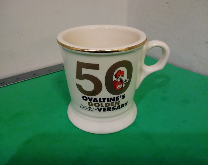 Vintage Coffee Cup, Ovaltine's Golden "Annie-Versary" Collectors Edition Coffee Mug, 1981#