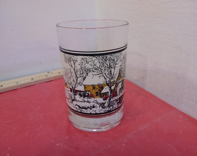 Vintage Collector Glass, Arby's Collector Glass, Currier & Ives "Frozen Up", 1978