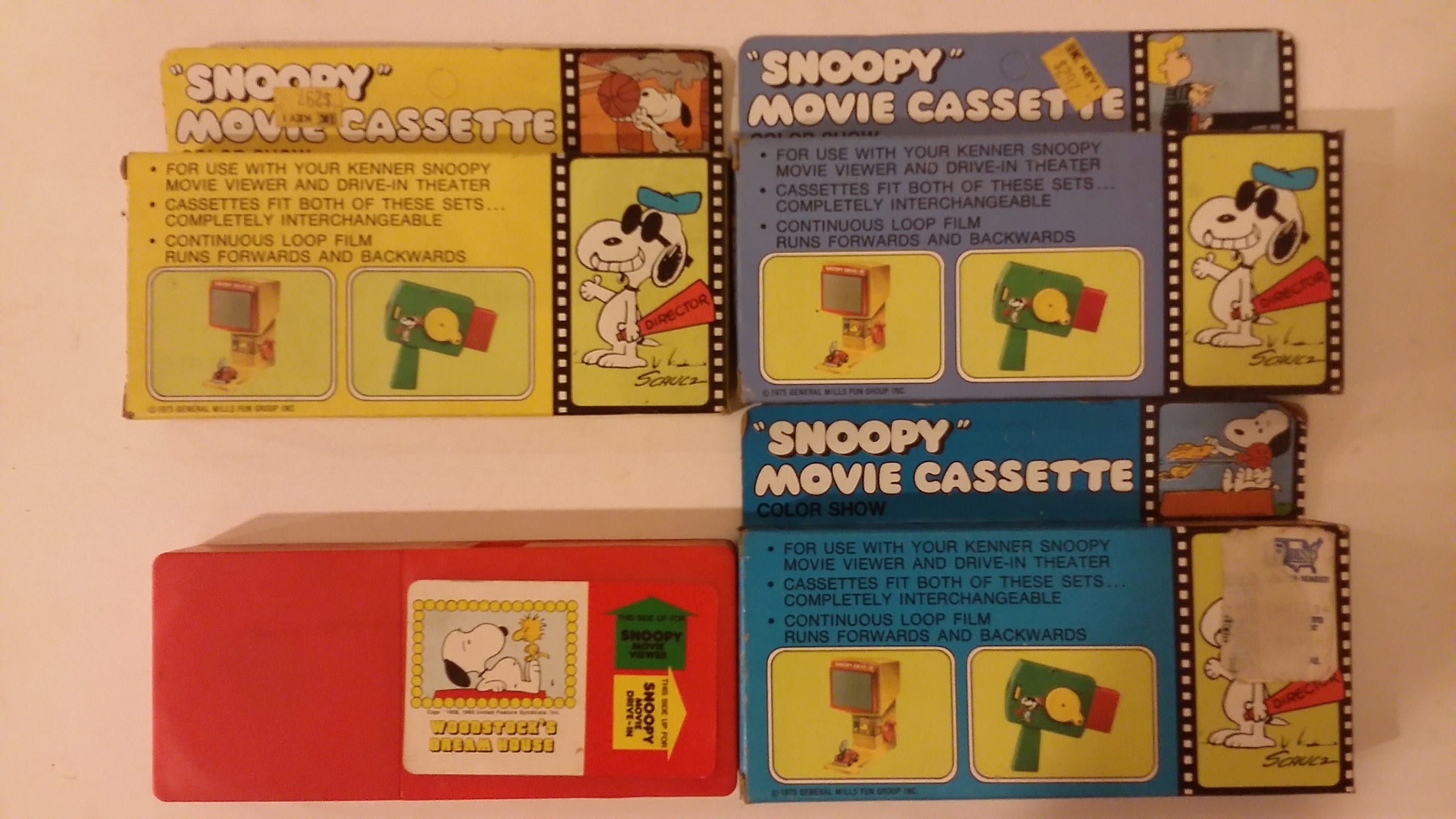 Vintage Peanuts Snoopy Movie Viewer and Movie Cartridges, General Mills