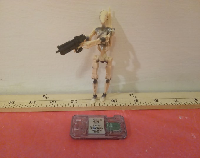 Vintage Star Wars Action Figure, Battle Droid and Commtech by Hasbro, 1998